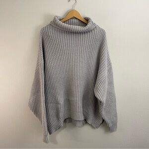 Chelsea DeBoer by Lily and Lottie Gray Knit Turtleneck Sweater Women’s XL/XXL‎
